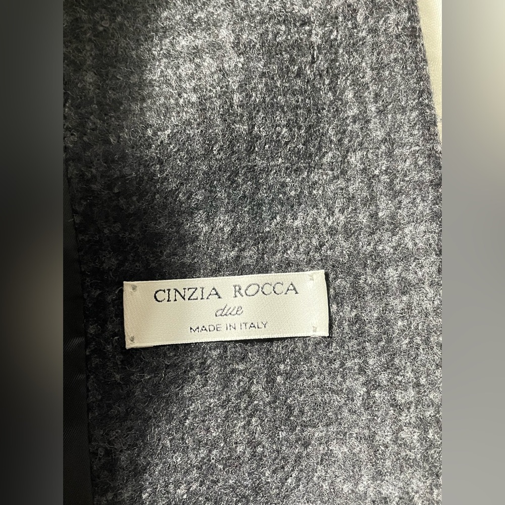 NWT Cinzia Rocca Wool Cashmere Gray Coat Womens size 6 - Picture 7 of 8